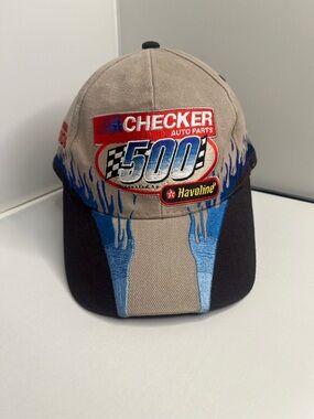 Checker Auto Parts 500 Havoline NASCAR Phoenix Speedway Flame Hat Cap OS y2k Vtg